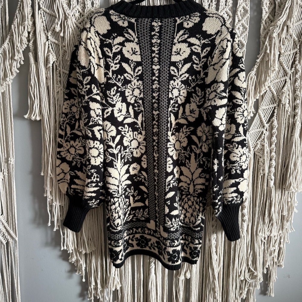 Farm Rio  Black Pineapple Garden Mini Sweater Dress - Picture 3 of 3